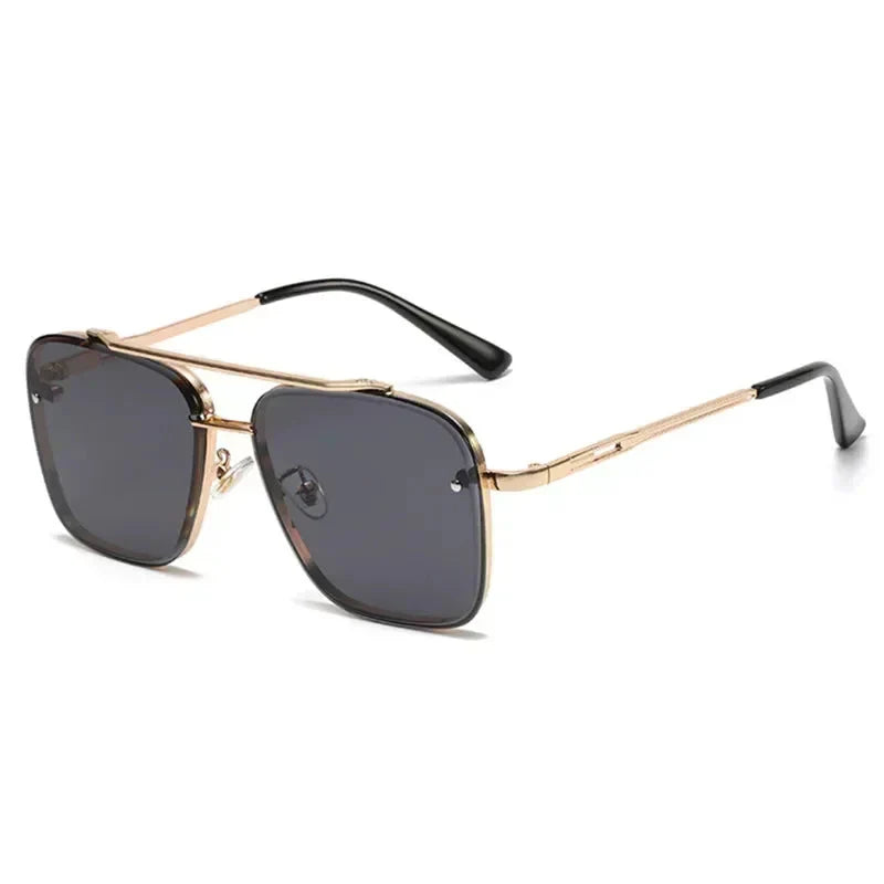 Men’s Square Luxury Sunglasses – Gradient Pilot Design with Modern Aviation-Inspired Style