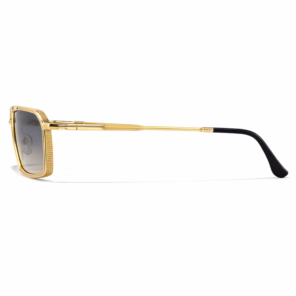 Men’s Vintage Steampunk Polygon Sunglasses – Retro Luxury Small Rectangle UV400 Driving Shades