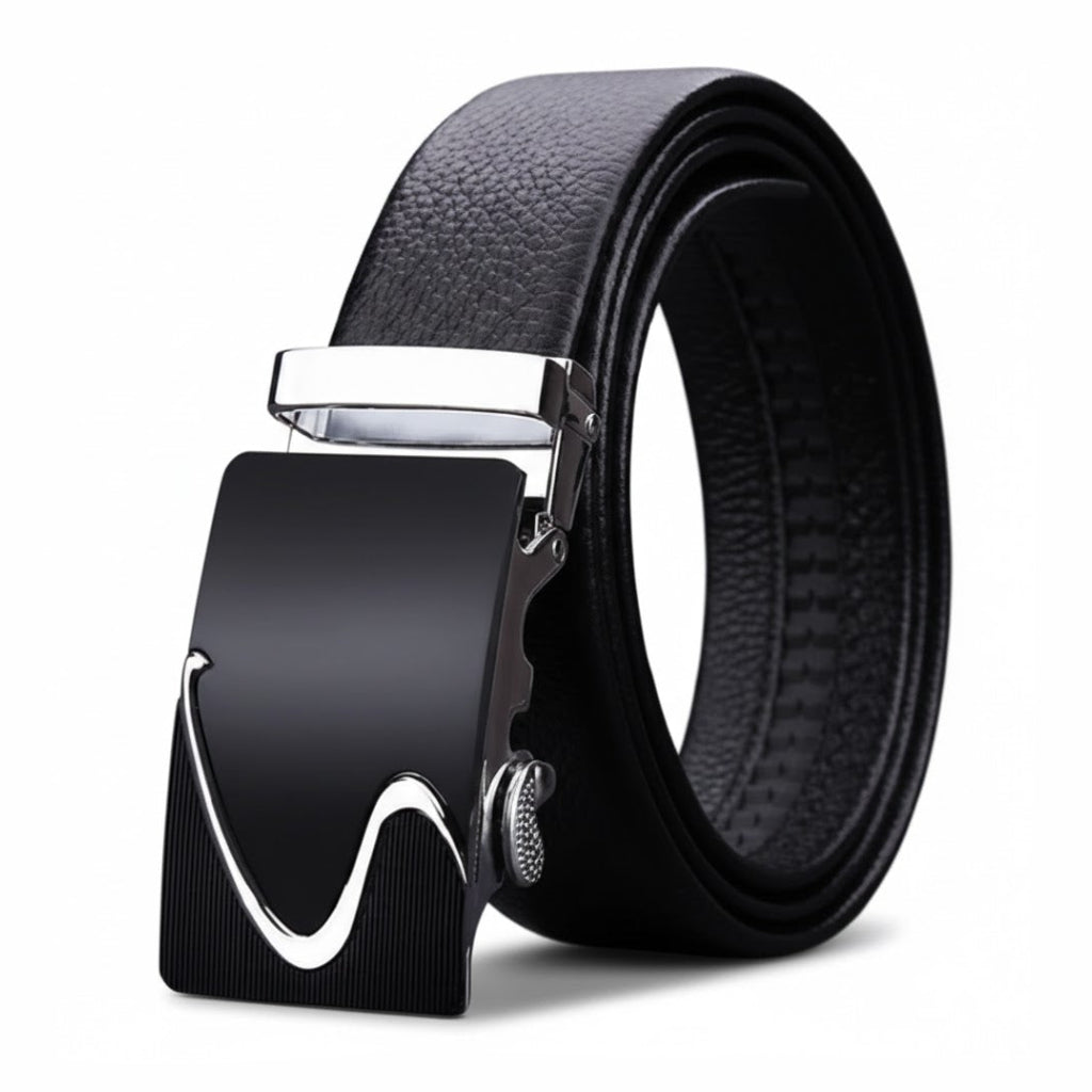 Men’s Genuine Leather Belt – Automatic Buckle, High-Quality Leather Strap for Casual and Jeans Wear