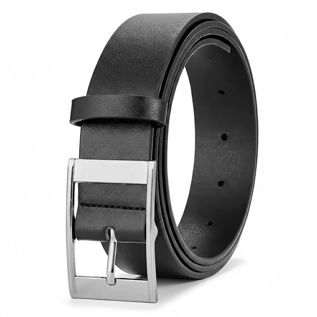 New Luxury Men’s PU Leather Belt – High-Quality Metal Pin Buckle, Designer Waist Strap for Jeans