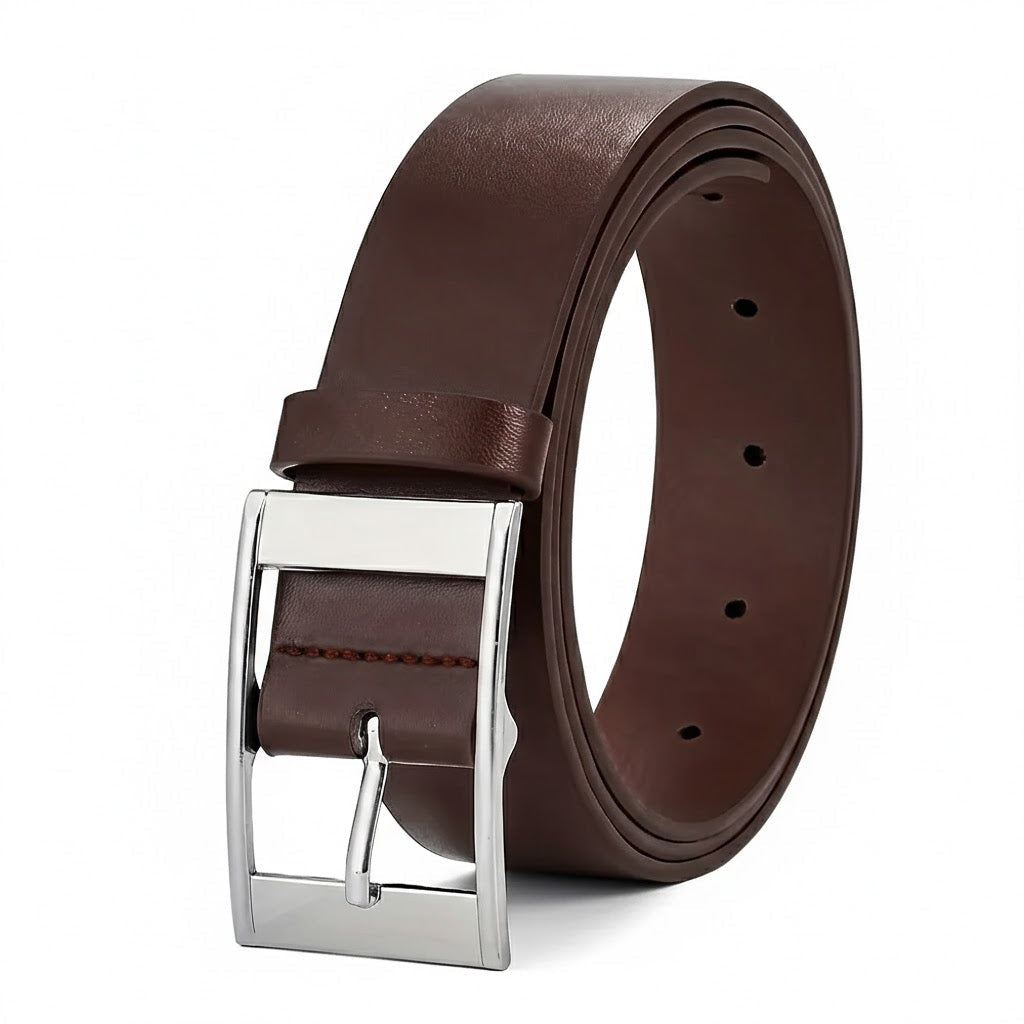 New Luxury Men’s PU Leather Belt – High-Quality Metal Pin Buckle, Designer Waist Strap for Jeans