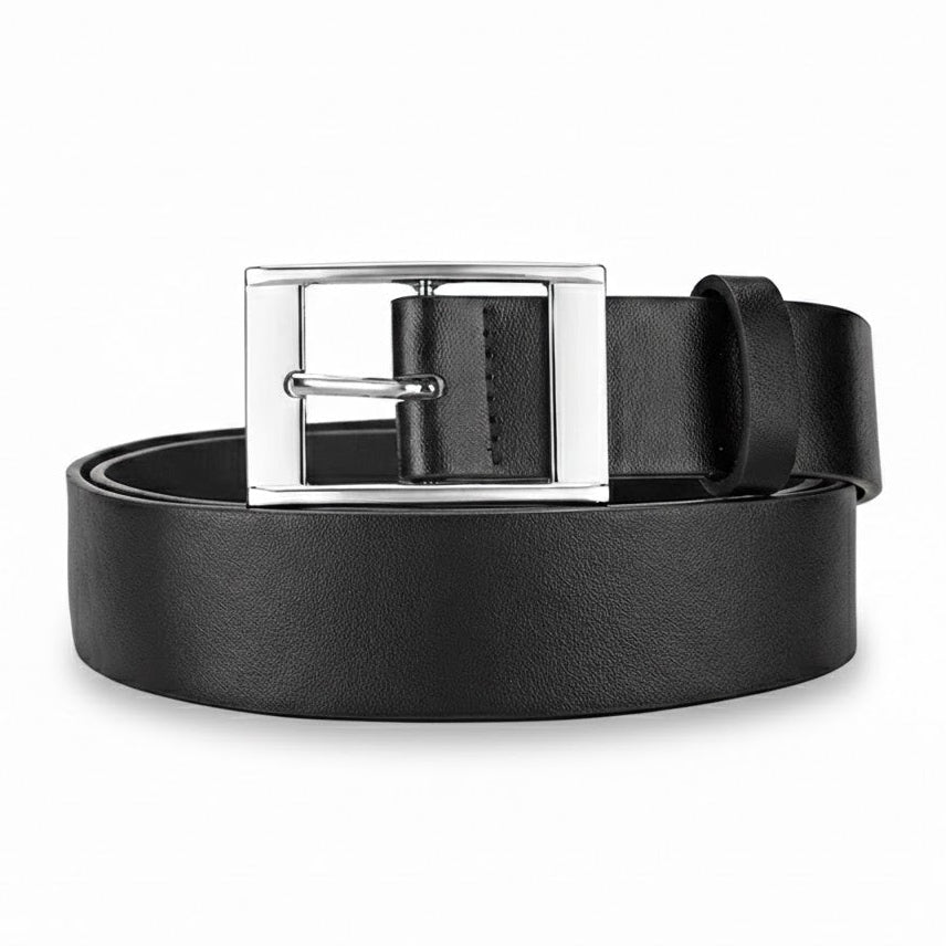 New Luxury Men’s PU Leather Belt – High-Quality Metal Pin Buckle, Designer Waist Strap for Jeans