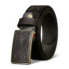 Men’s Genuine Leather Belt – Thick Cowhide with Copper Smooth Buckle, High-Quality Casual Belt for Jeans and Cowboy Style