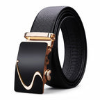 Men’s Genuine Leather Belt – Automatic Buckle, High-Quality Leather Strap for Casual and Jeans Wear