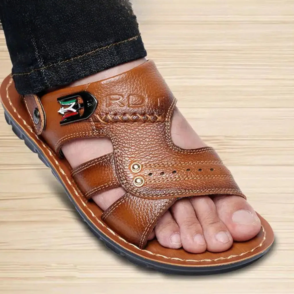 Genuine Leather Sandals – Versatile Casual Summer Style for Outdoor Wear
