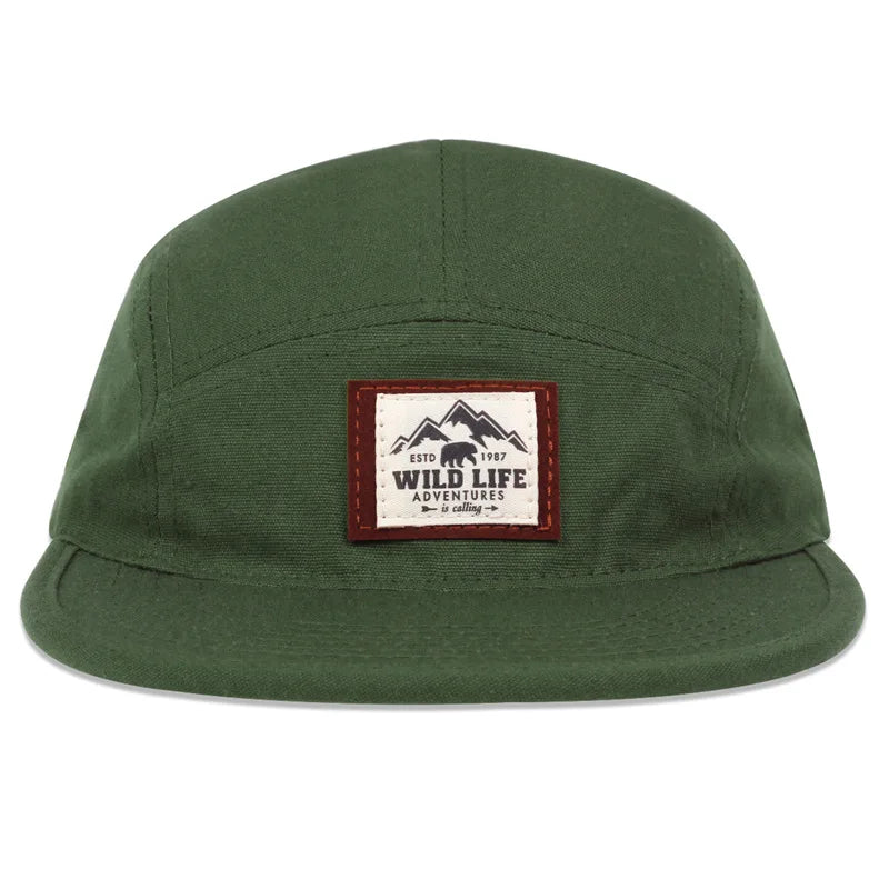 Men’s Cotton 5 Panel Baseball Cap – Adjustable Snapback Casual Hat