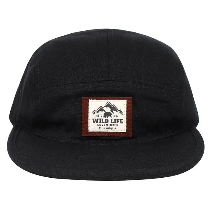 Men’s Cotton 5 Panel Baseball Cap – Adjustable Snapback Casual Hat