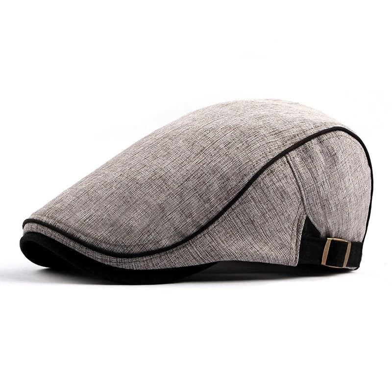 Adjustable Men’s Cotton Beret – Classic Casual Style for Spring & Summer