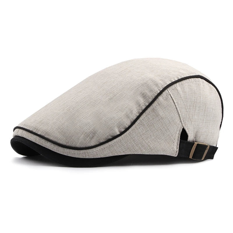 Adjustable Men’s Cotton Beret – Classic Casual Style for Spring & Summer