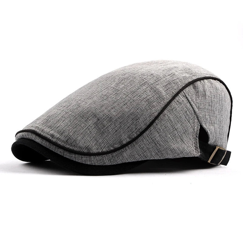 Adjustable Men’s Cotton Beret – Classic Casual Style for Spring & Summer