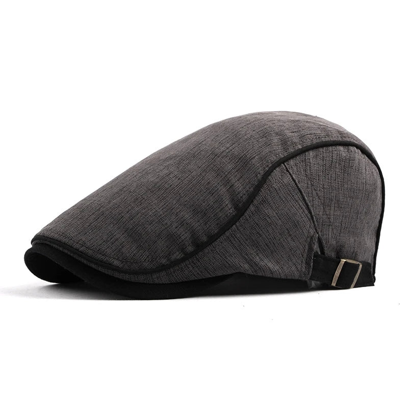 Adjustable Men’s Cotton Beret – Classic Casual Style for Spring & Summer