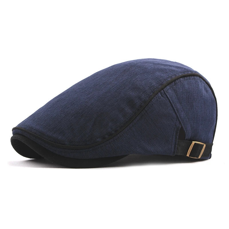Adjustable Men’s Cotton Beret – Classic Casual Style for Spring & Summer
