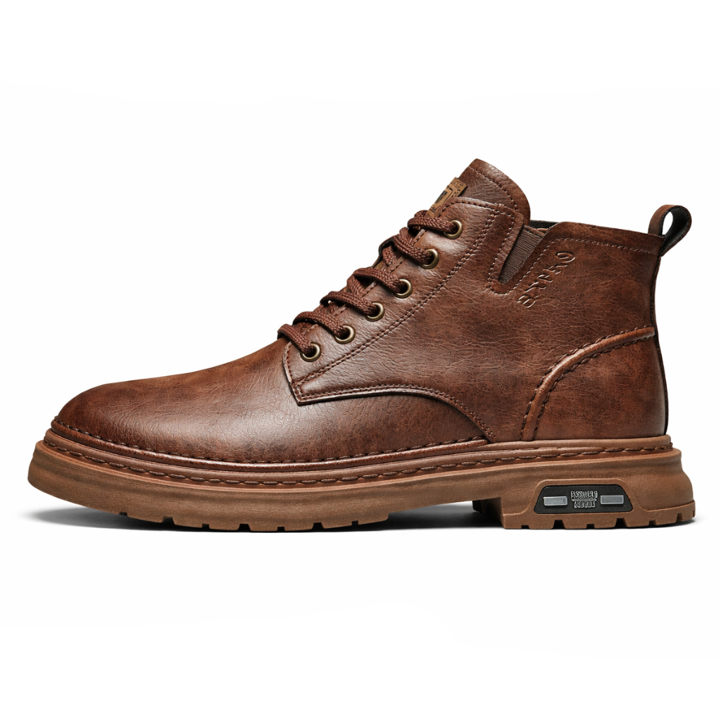 Luxury Men Ankle Boots – Retro British High-Top Leather Boots for Fashion, Outdoor, and Motorcycle Use