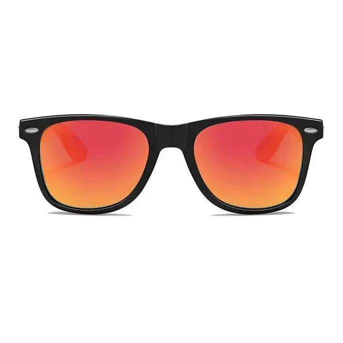 Men’s Bamboo Square Polarized Sunglasses – Vintage Luxury Wooden Frame UV400 for Driving & Fishing