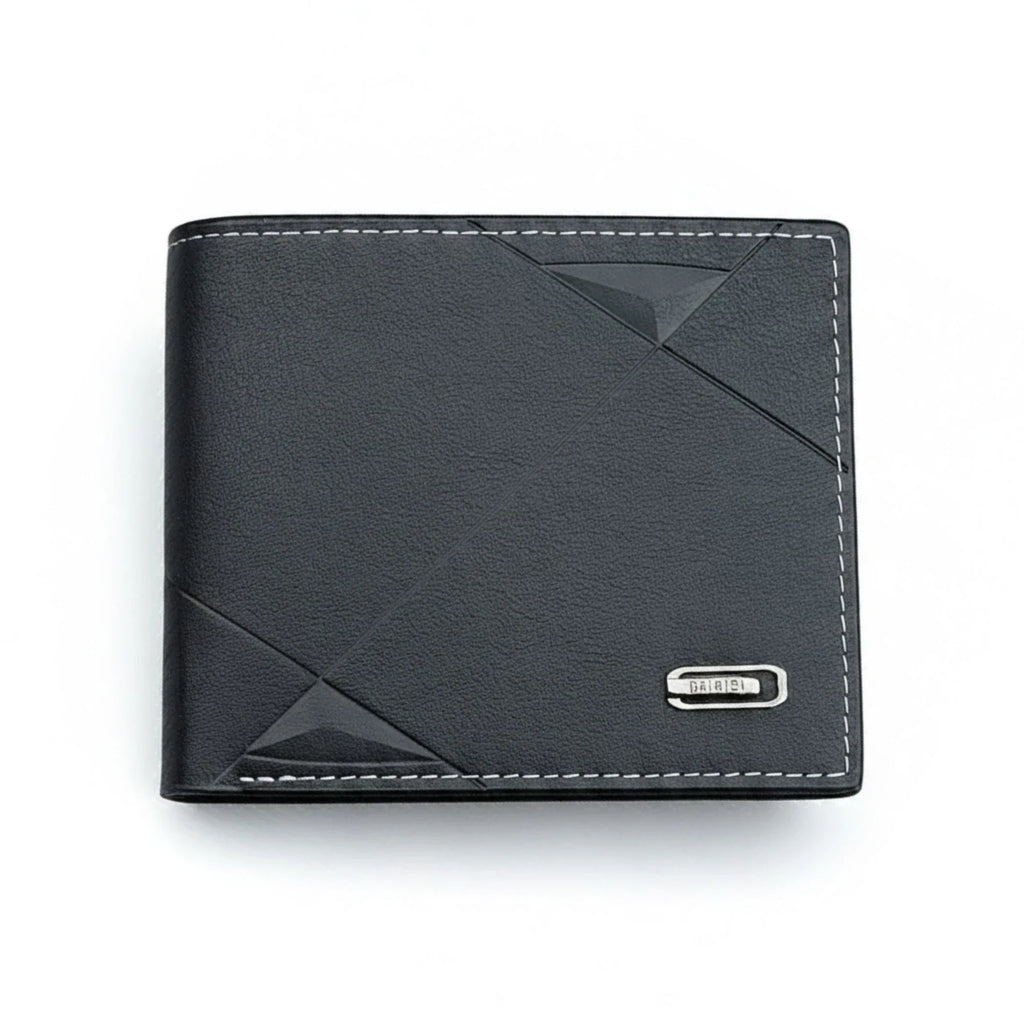 Men’s Slim Bifold Faux Leather Wallet – Credit & ID Card Holder, Solid Color Business Design