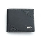 Men’s Slim Bifold Faux Leather Wallet – Credit & ID Card Holder, Solid Color Business Design
