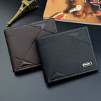 Men’s Slim Bifold Faux Leather Wallet – Credit & ID Card Holder, Solid Color Business Design
