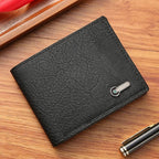 Men’s Slim Bifold Faux Leather Wallet – Credit & ID Card Holder, Solid Color Business Design