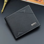 Men’s Slim Bifold Faux Leather Wallet – Credit & ID Card Holder, Solid Color Business Design