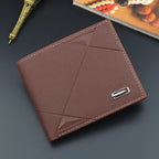 Men’s Slim Bifold Faux Leather Wallet – Credit & ID Card Holder, Solid Color Business Design