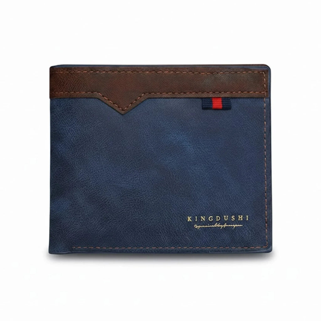 Men’s Bifold Wallet – Minimalist Casual Short Wallet with Multiple Card Slots, Zippered Coin Compartment, Large Capacity