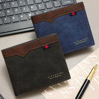 Men’s Bifold Wallet – Minimalist Casual Short Wallet with Multiple Card Slots, Zippered Coin Compartment, Large Capacity