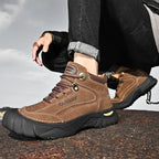 Men’s Black Genuine Leather Boots – Comfortable, Luxury, Outdoor Hiking and Casual Winter Shoes