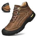 Men’s Black Genuine Leather Boots – Comfortable, Luxury, Outdoor Hiking and Casual Winter Shoes