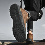 Men’s Black Genuine Leather Boots – Comfortable, Luxury, Outdoor Hiking and Casual Winter Shoes