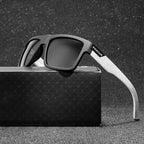 Men’s Black Polarized Sunglasses – Classic Square Design for Outdoor, Driving and Fishing with UV400 Protection