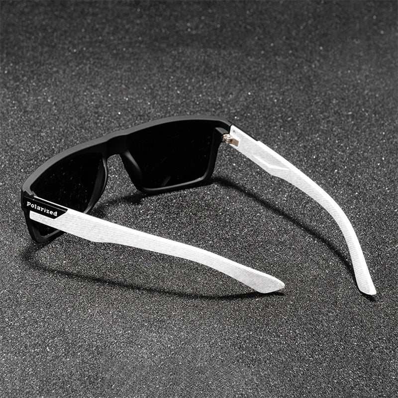 Men’s Black Polarized Sunglasses – Classic Square Design for Outdoor, Driving and Fishing with UV400 Protection