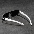 Men’s Black Polarized Sunglasses – Classic Square Design for Outdoor, Driving and Fishing with UV400 Protection
