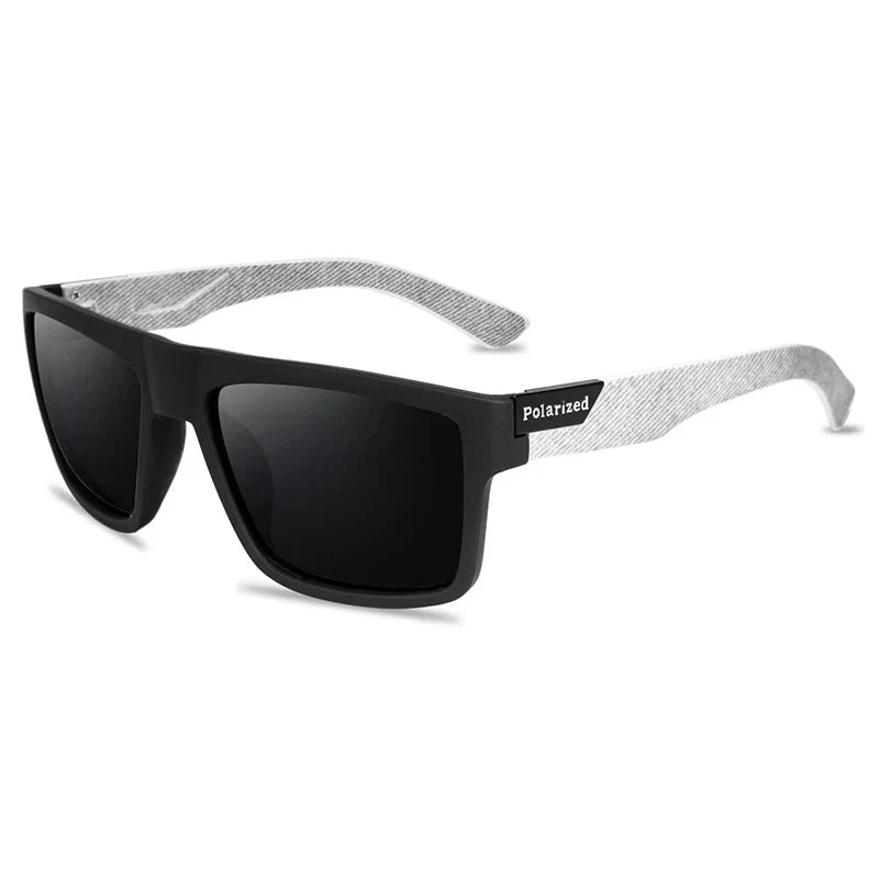 Men’s Black Polarized Sunglasses – Classic Square Design for Outdoor, Driving and Fishing with UV400 Protection