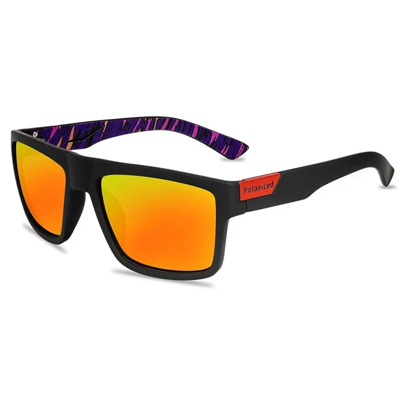 Men’s Black Polarized Sunglasses – Classic Square Design for Outdoor, Driving and Fishing with UV400 Protection
