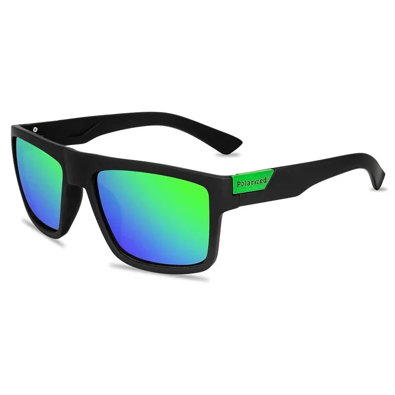 Men’s Black Polarized Sunglasses – Classic Square Design for Outdoor, Driving and Fishing with UV400 Protection