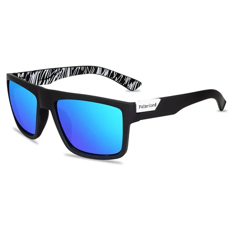 Men’s Black Polarized Sunglasses – Classic Square Design for Outdoor, Driving and Fishing with UV400 Protection