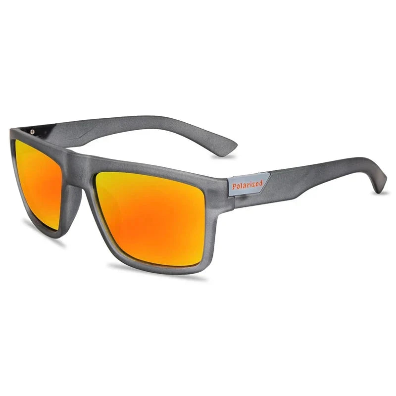 Men’s Black Polarized Sunglasses – Classic Square Design for Outdoor, Driving and Fishing with UV400 Protection