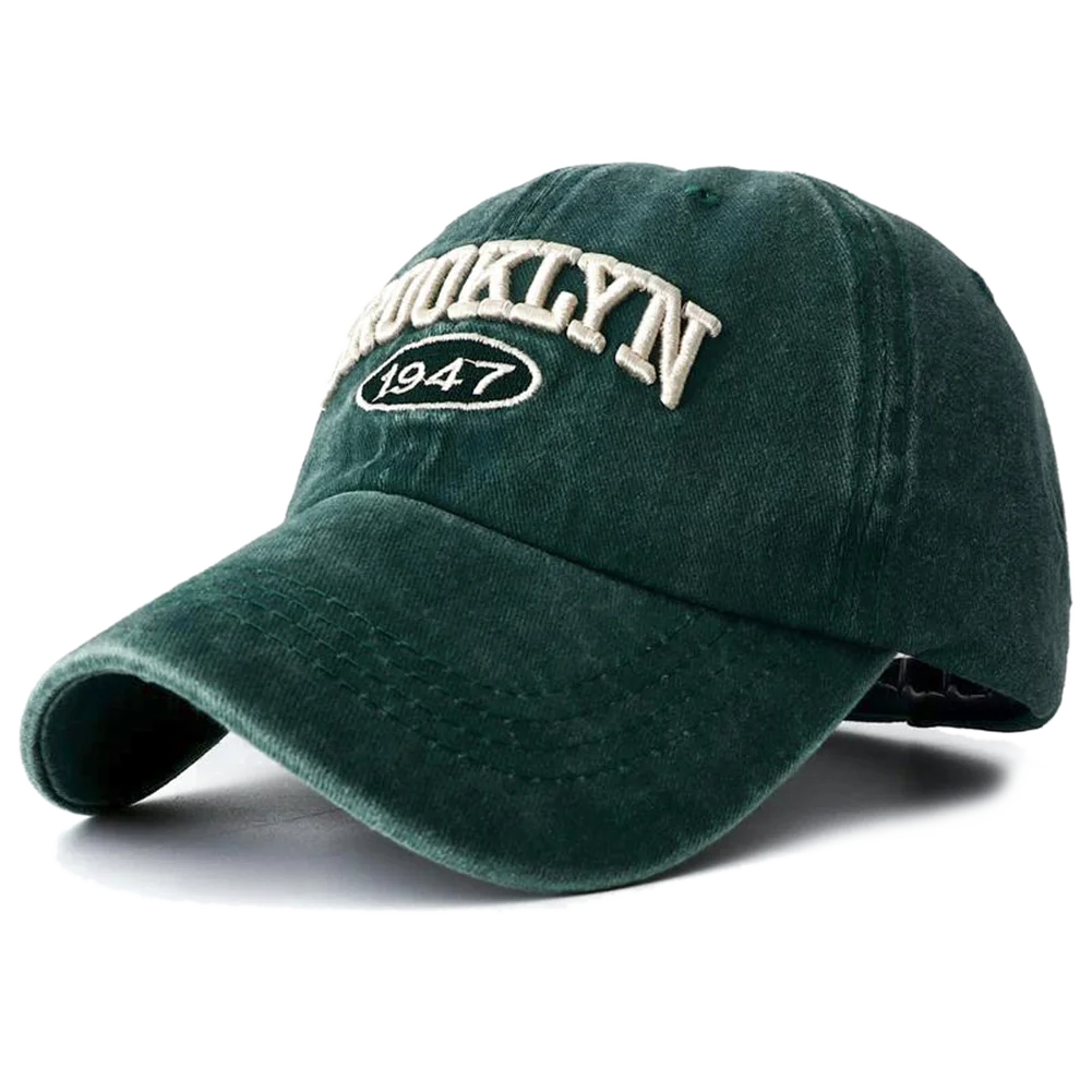 Brooklyn Embroidered Snapback Cap – Vintage Washed Baseball Hat