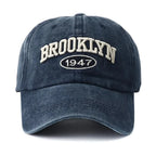 Brooklyn Embroidered Snapback Cap – Vintage Washed Baseball Hat