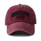 Brooklyn Embroidered Snapback Cap – Vintage Washed Baseball Hat