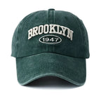Brooklyn Embroidered Snapback Cap – Vintage Washed Baseball Hat