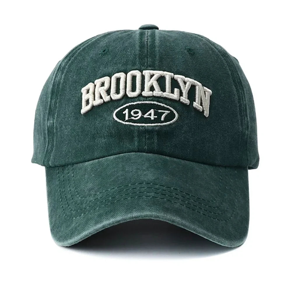 Brooklyn Embroidered Snapback Cap – Vintage Washed Baseball Hat