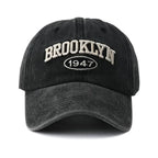 Brooklyn Embroidered Snapback Cap – Vintage Washed Baseball Hat