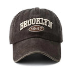 Brooklyn Embroidered Snapback Cap – Vintage Washed Baseball Hat