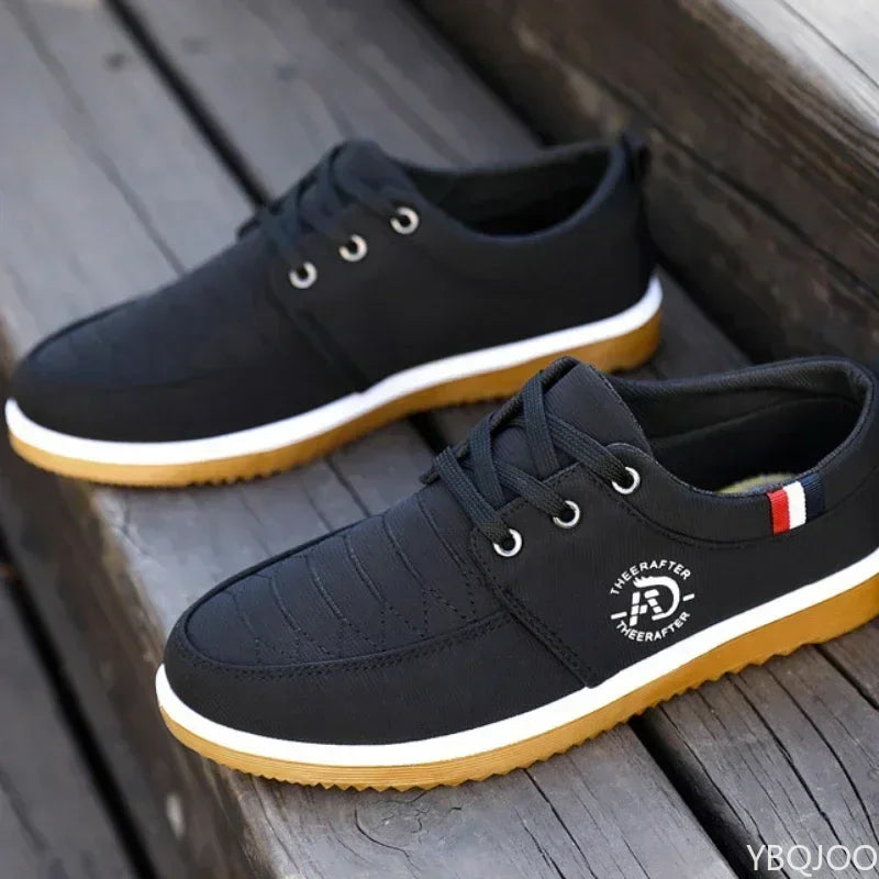 Men’s Canvas Platform Sneakers – Breathable Casual Walking Shoes, Stylish Loafers for Everyday Wear