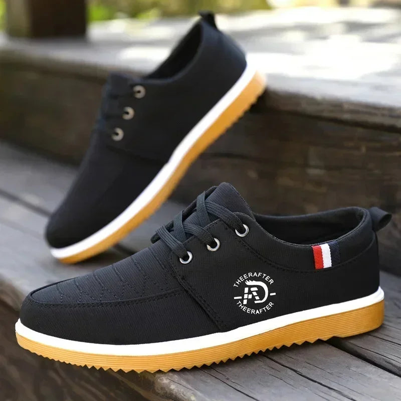 Men’s Canvas Platform Sneakers – Breathable Casual Walking Shoes, Stylish Loafers for Everyday Wear