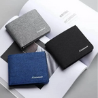 Men’s Canvas Wallet – Short Card Holder and Money Bag, ID/Photo/Bank Card Organizer