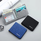 Men’s Canvas Wallet – Short Card Holder and Money Bag, ID/Photo/Bank Card Organizer