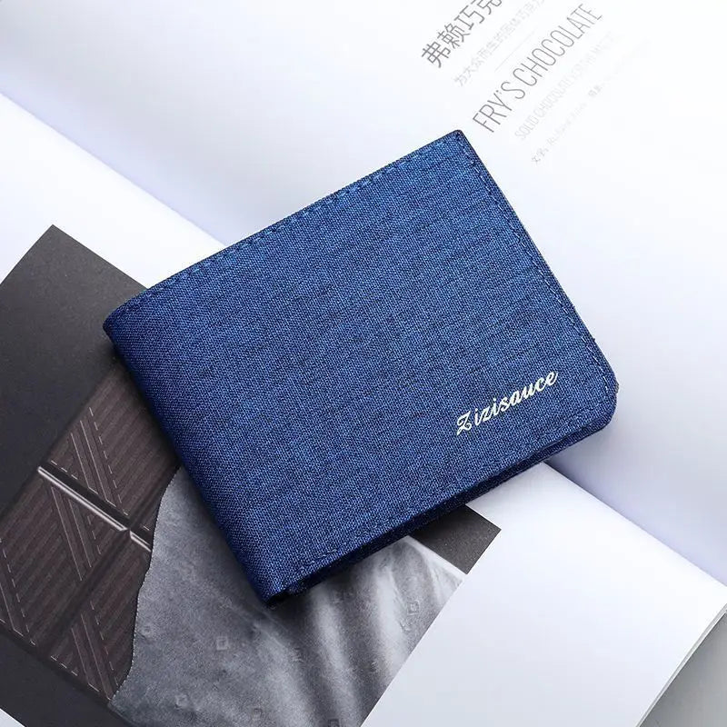 Men’s Canvas Wallet – Short Card Holder and Money Bag, ID/Photo/Bank Card Organizer