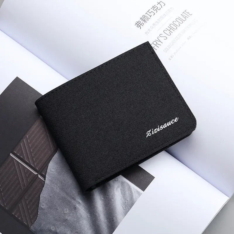 Men’s Canvas Wallet – Short Card Holder and Money Bag, ID/Photo/Bank Card Organizer